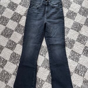 7 For All Mankind Dark Grey Wash Kick Flare Jeans